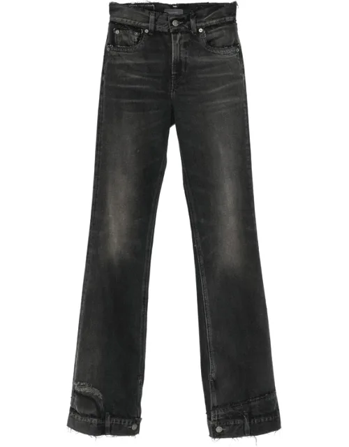 Distressed-effect Raw-cut Jeans