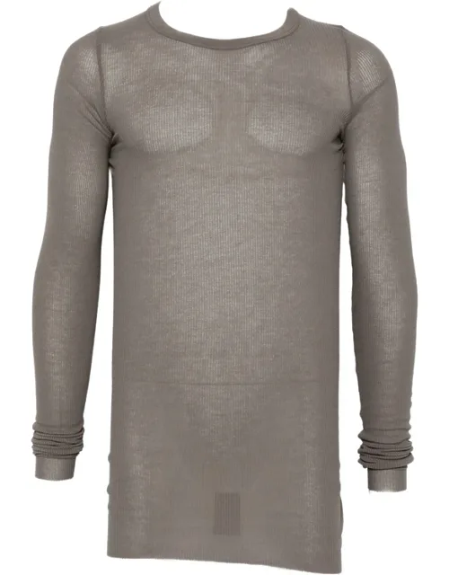 Ribbed-knit Long-sleeve T-shirt
