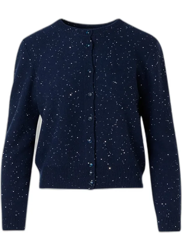 Sequined Wool-cashmere Knit Cardigan