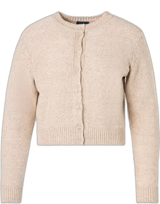 Linen-cotton Micro Sequin Knit Cardigan