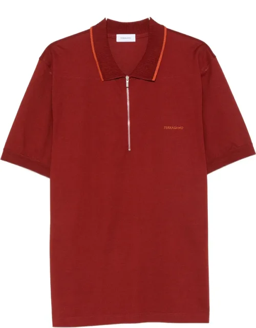 Zip-fastening Logo-embroidered Polo Shirt