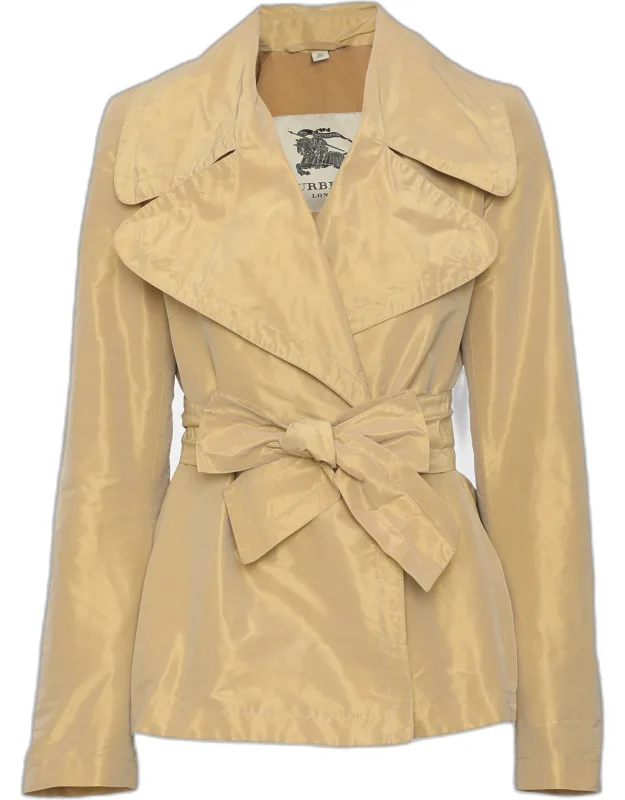 Gold Satin Belted Short Coat