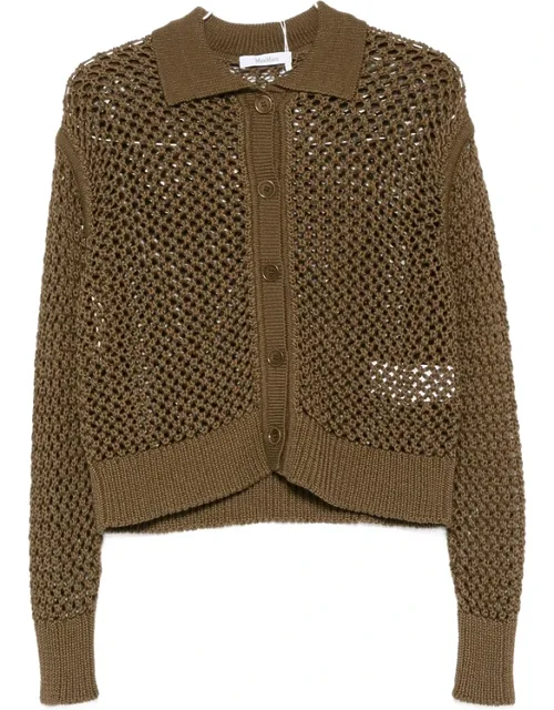 Open-knit Button-up Cardigan