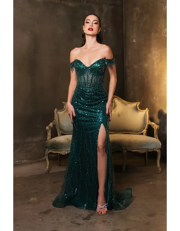 Gala Dress Off-shoulder Sequin Sheath Gown