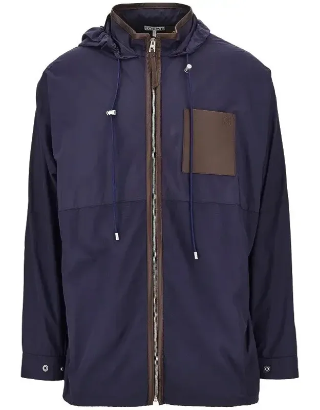 Micro Ripstop Jacket With Leather Details
