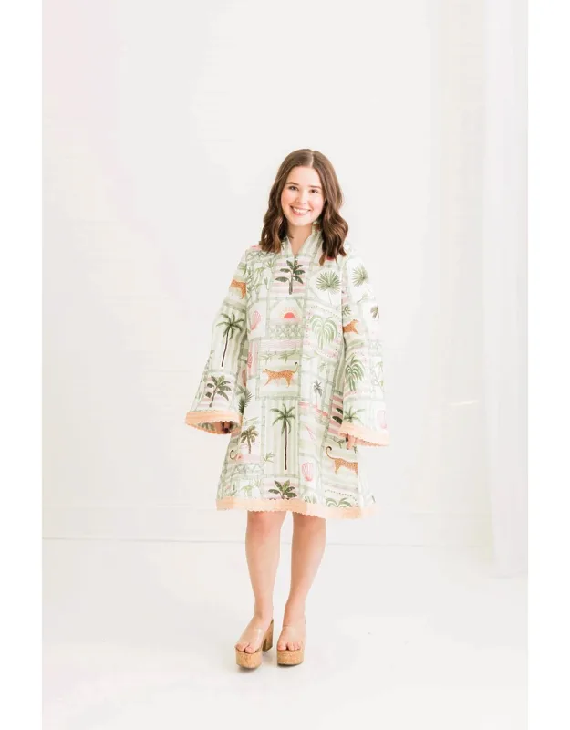 Eloise Mini Caftan Dress - Lightweight Linen, Airy Silhouette