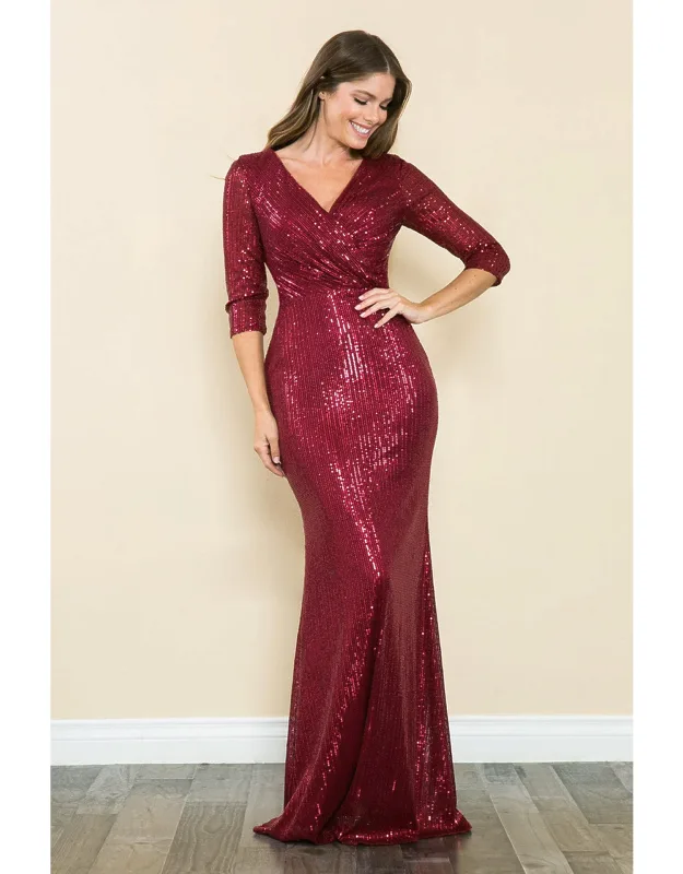 Mermaid Gown With ¾ Sleeves