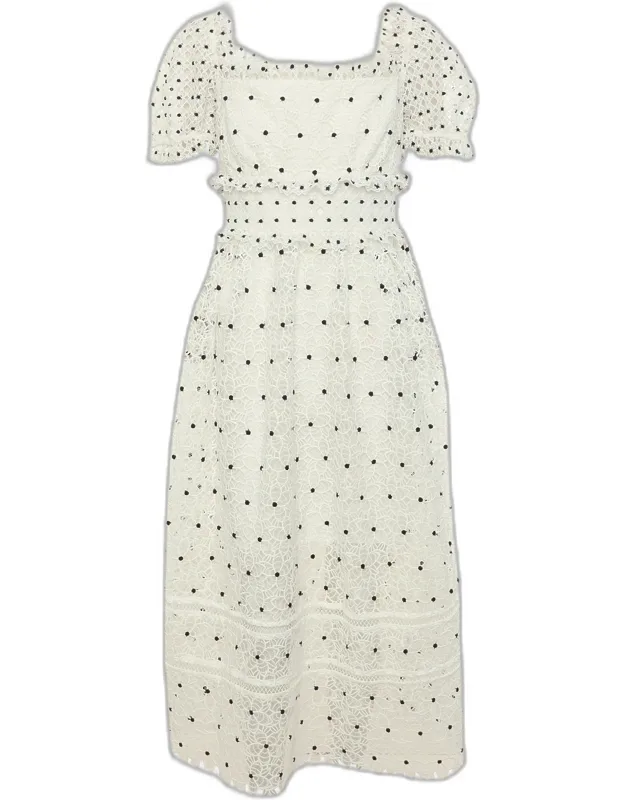 Hibiscus Guipure Lace Midi Dress