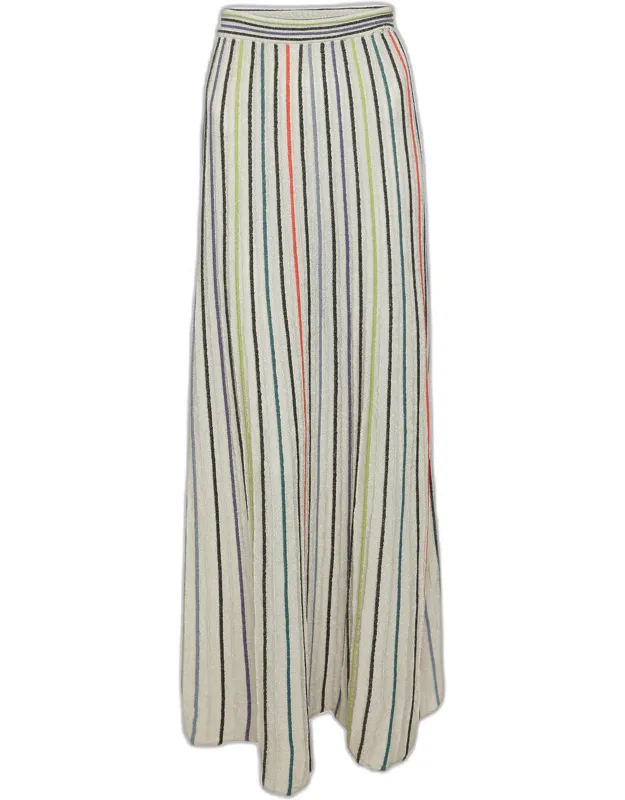 Multicolor Lurex Knit Fabric Maxi Skirt