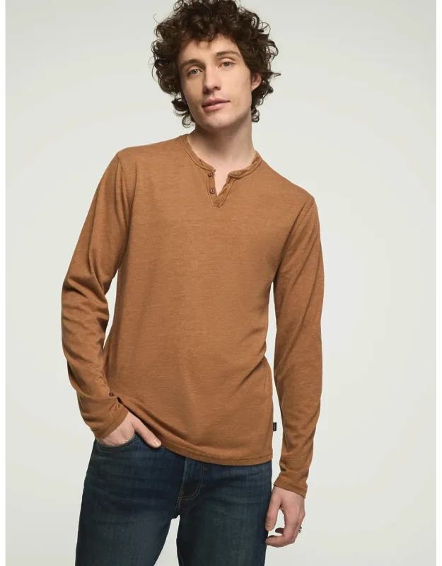 Venice Burnout Long Sleeve Notch Neck Tee
