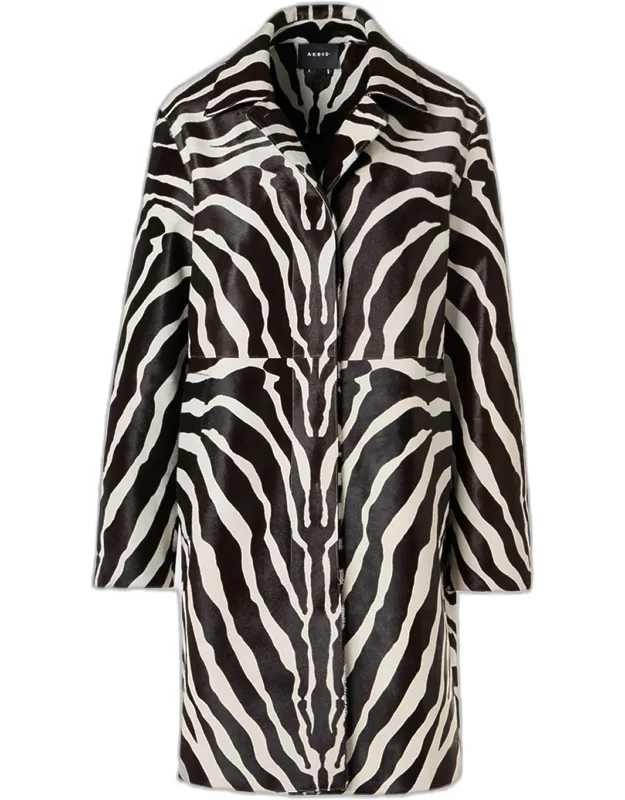 Zebra Print Pony Hair Coat