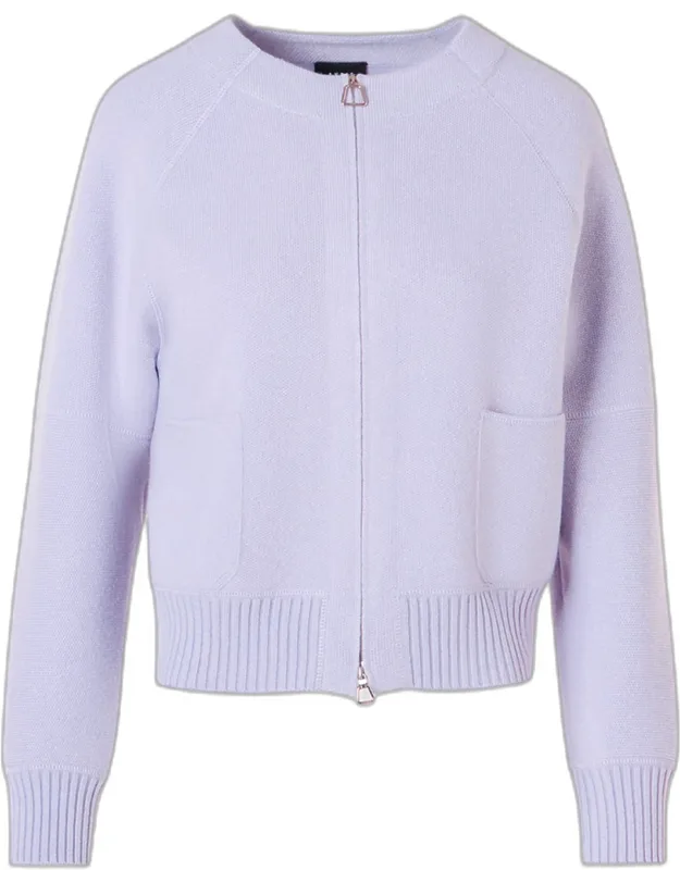 Cashmere Pique Zipped Cardigan