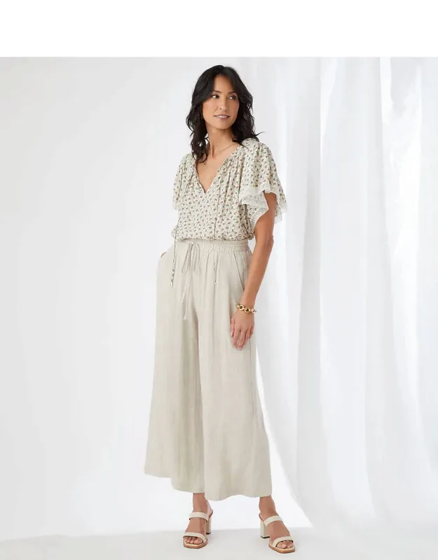 Cadence Wide Leg Pants With Drawstring