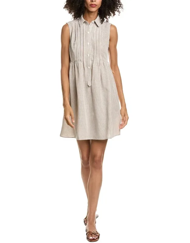 Cap Sleeve Front Pleat Mini Dress
