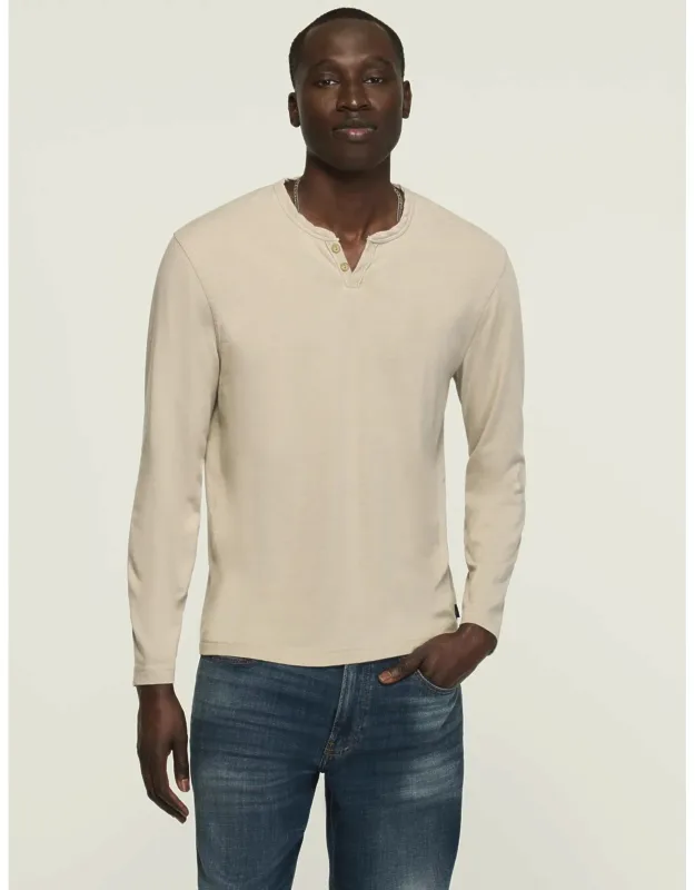 Venice Burnout Long Sleeve Notch Neck Tee