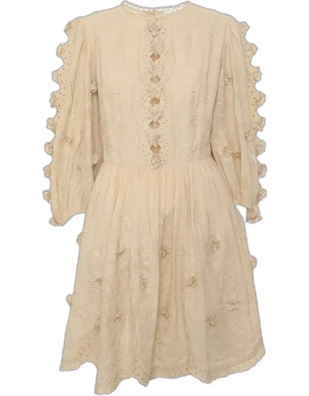Floral Embroidered Voile Mini Dress