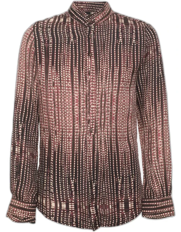 Patterned Printed Silk Long Sleeve Shirt