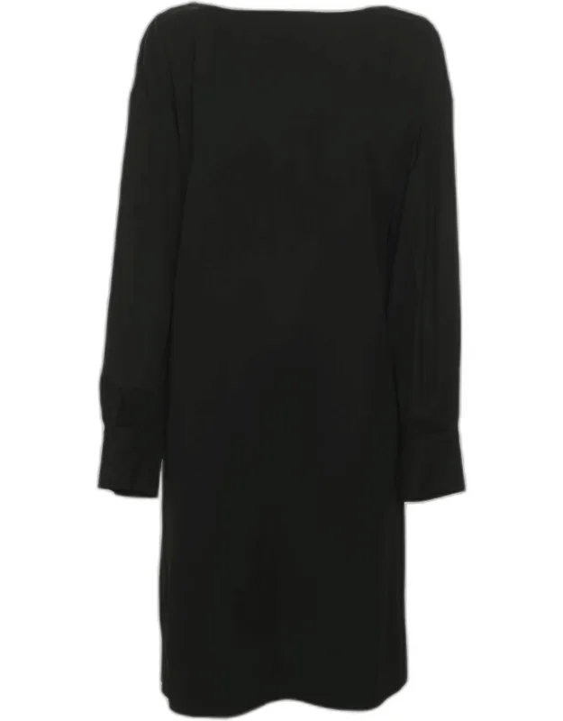 Satin Long Sleeve Backless Mini Dress