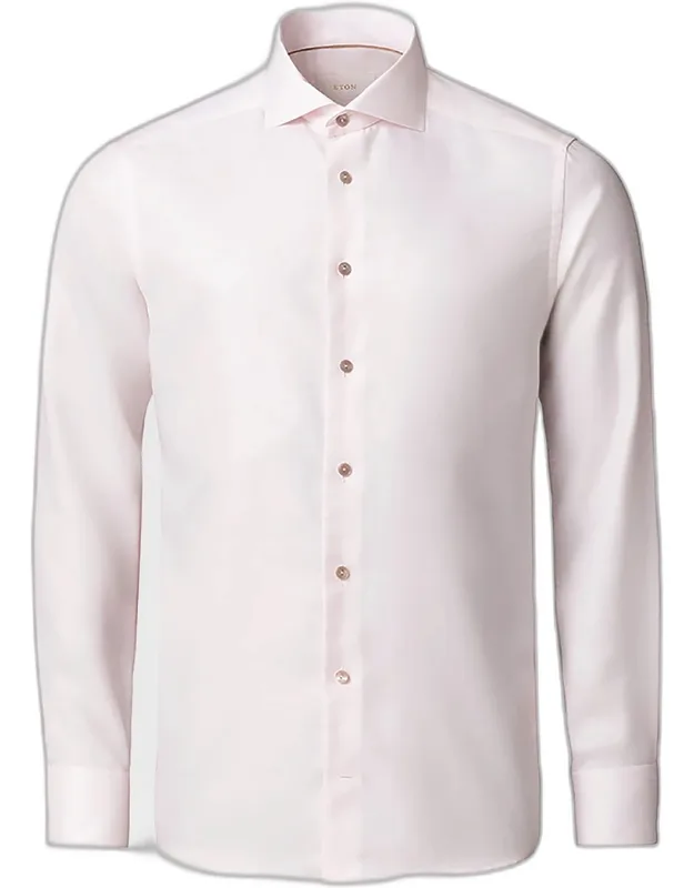 Elevated Semi Solid Cotton Linen Contemporary-fit Dress Shirt