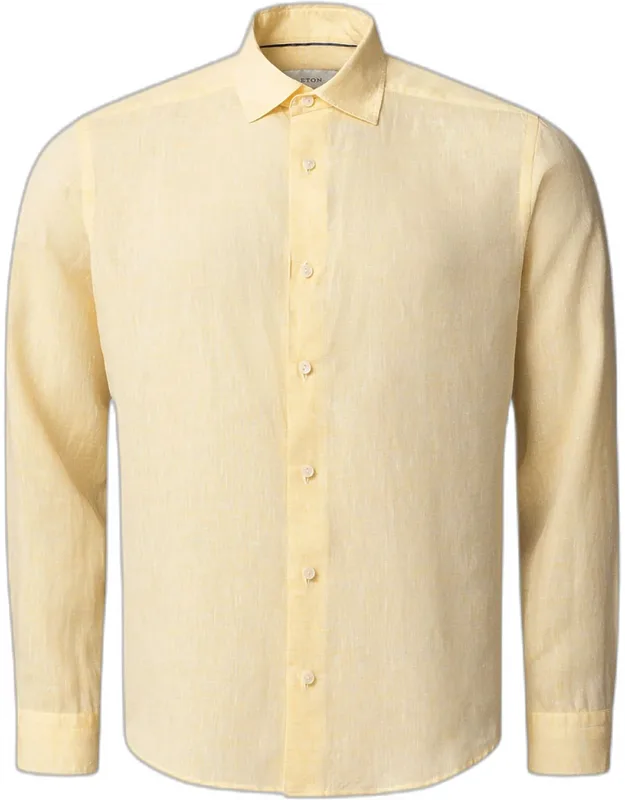 Solid Linen Button-down Shirt