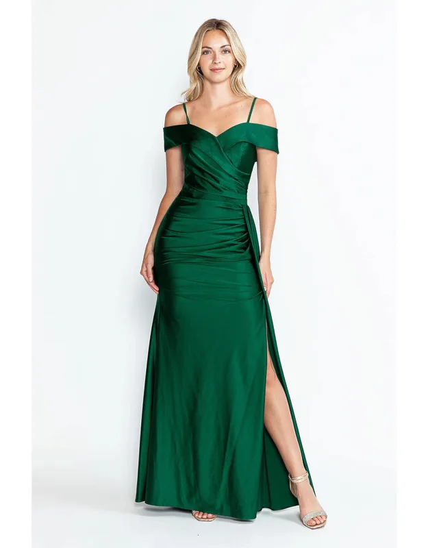 Formal Dress Off The Shoulder Ruched Prom Gown