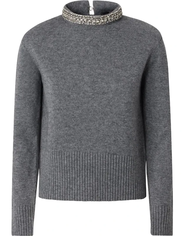 Jewel-embellished Knit Sweater