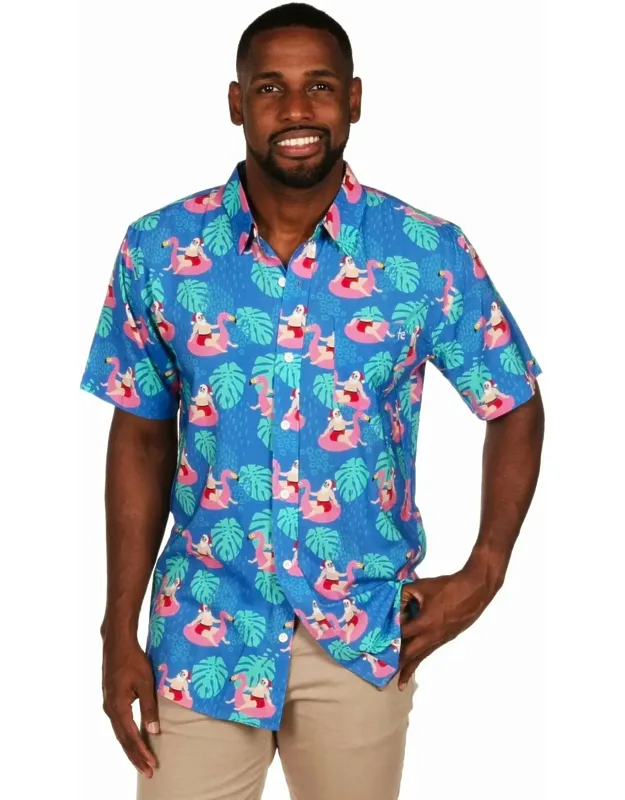 Pool Party Santa Button Down Shirt