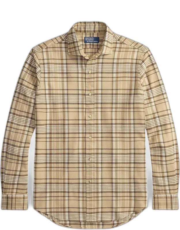 Classic Fit Plaid Flannel Button-down Shirt, Soft Texture, Split Pleated Back Yoke