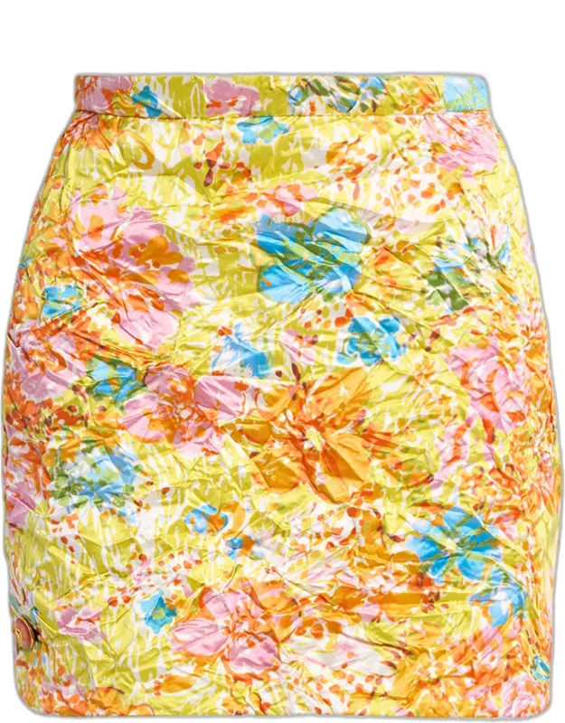 Printed Duchess Silk Mini Skirt