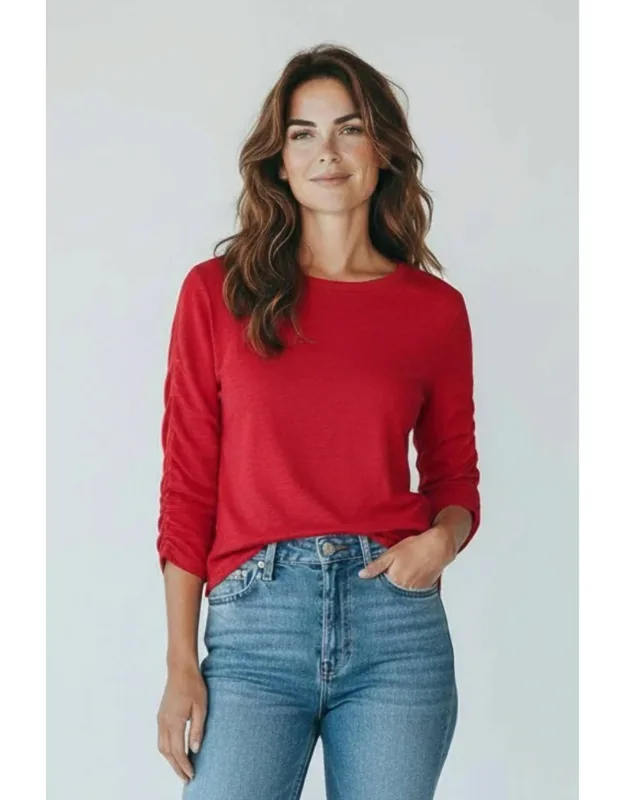 Ruched Sleeve Tee