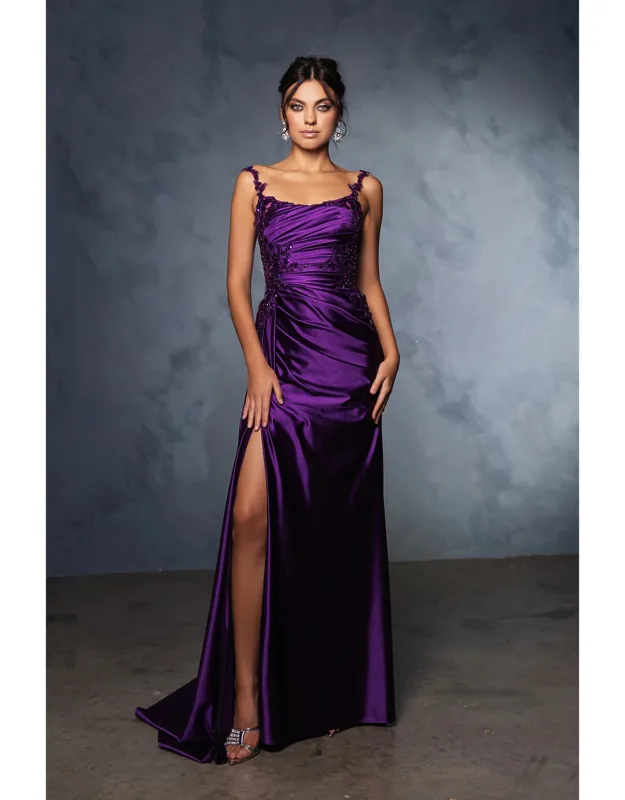 Prom Dress Square Neck Sleeveless Formal Gown