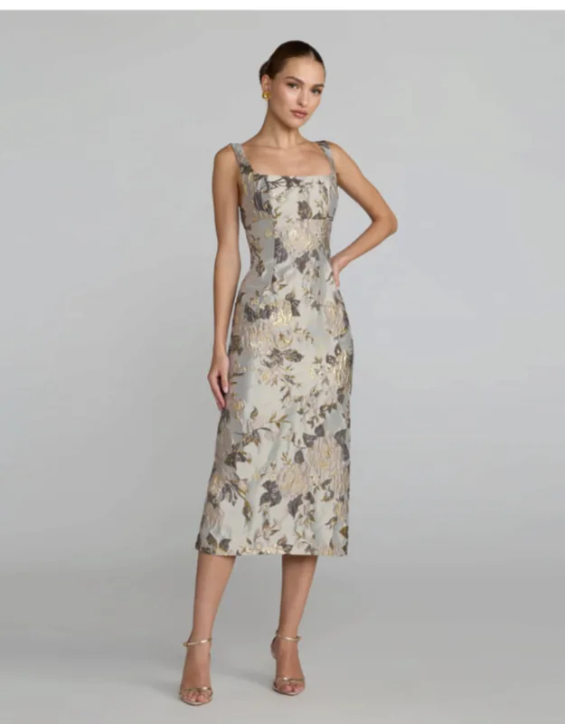 Floral Square Neck Midi Dress