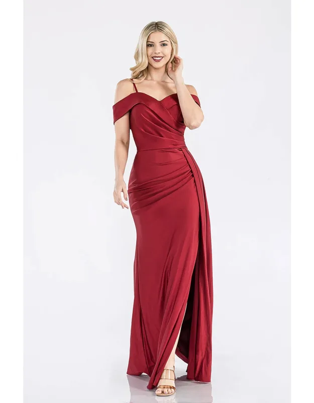 Formal Dress Off The Shoulder Ruched Prom Gown