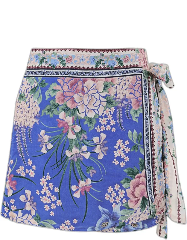 Ivy Floral Wrap Mini Skirt
