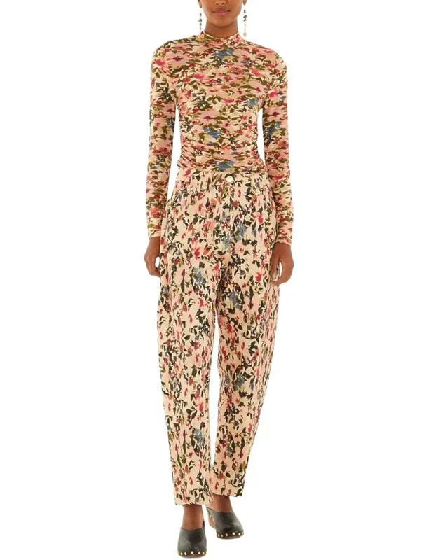 Tiny Flowers Canvas Balloon Pants