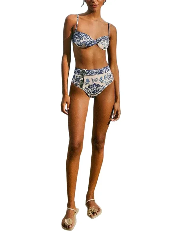 Delicate Tapestry High Waist Bikini Bottom