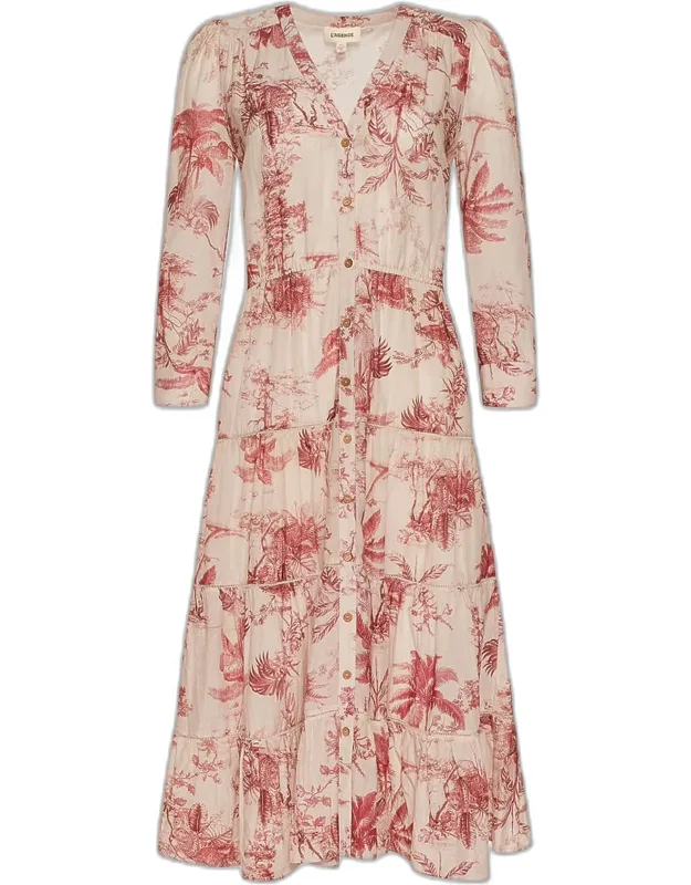 Textured Toile Midi Dress