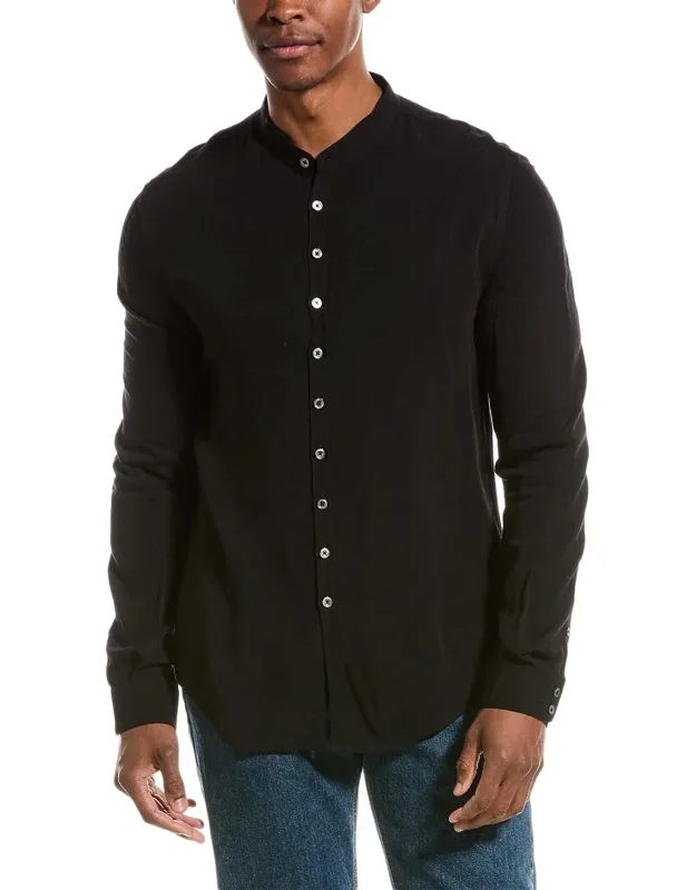 Multi Button Band Collar Shirt