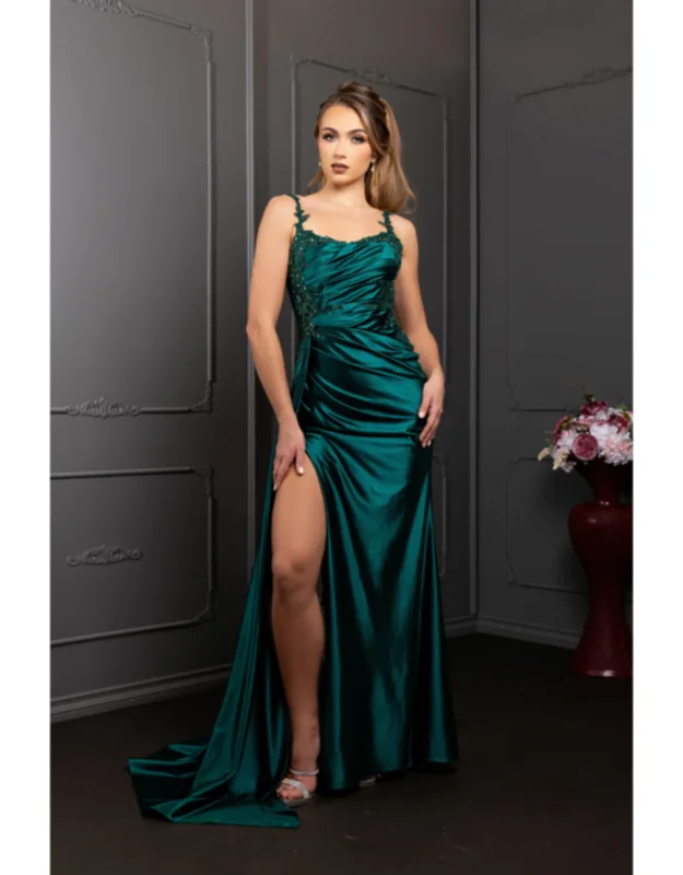 Prom Dress Square Neck Sleeveless Formal Gown