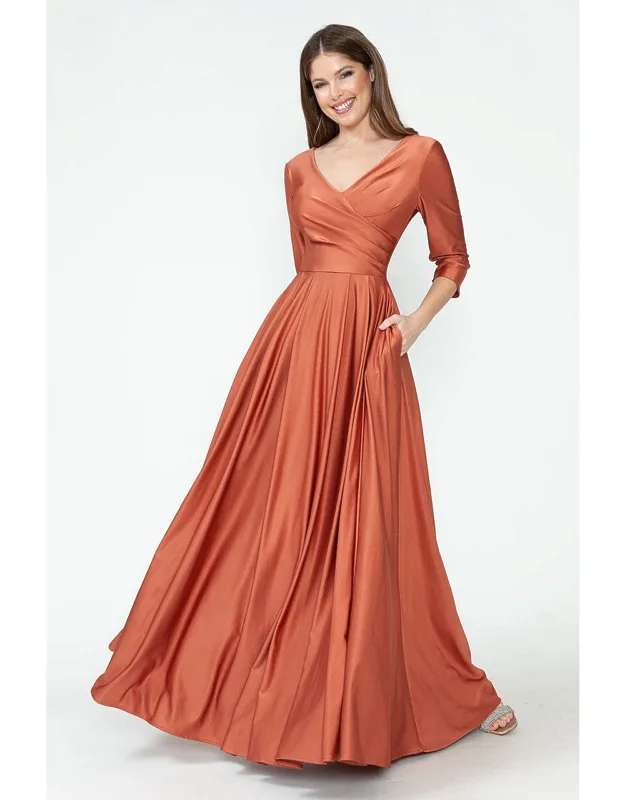 Mother Of The Bride Dress 3/4 Sleeve A-line Gown