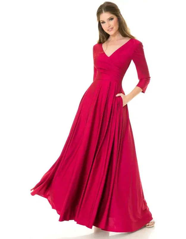 Mother Of The Bride Dress 3/4 Sleeve A-line Gown