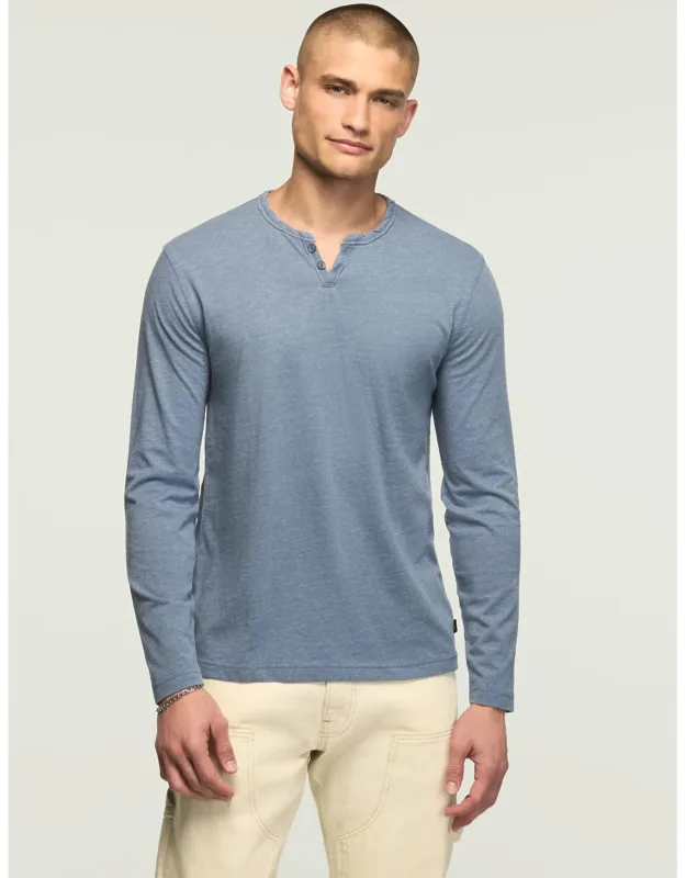 Venice Burnout Long Sleeve Notch Neck Tee