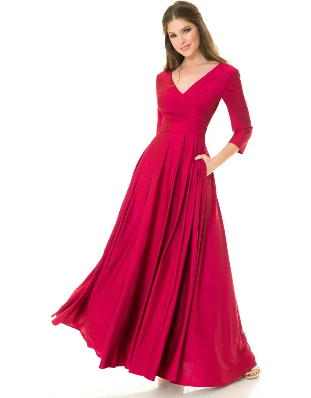 Mother Of The Bride Dress 3/4 Sleeve A-line Gown