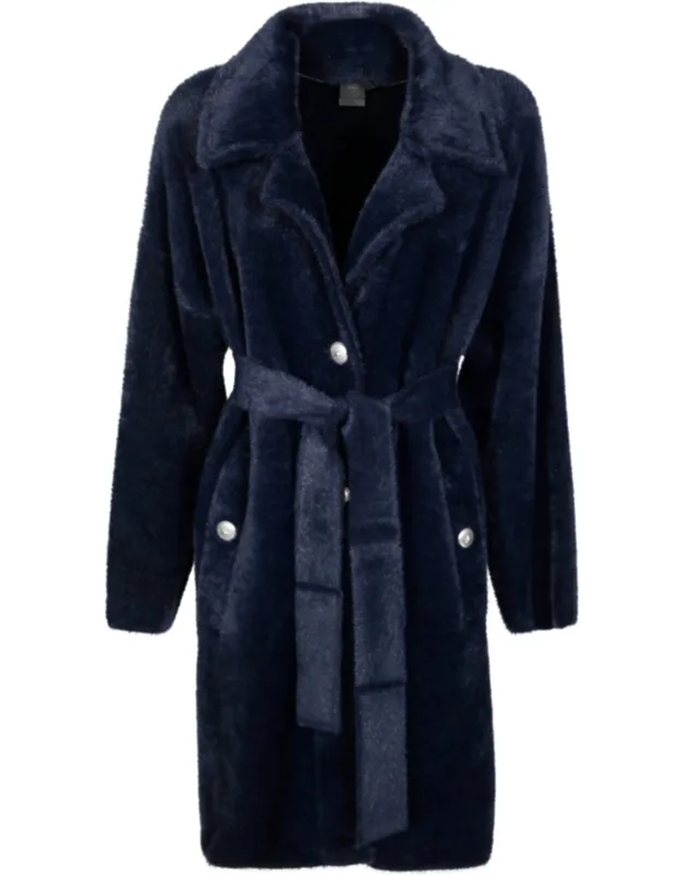 Faux Fur Coat With Belted Waist