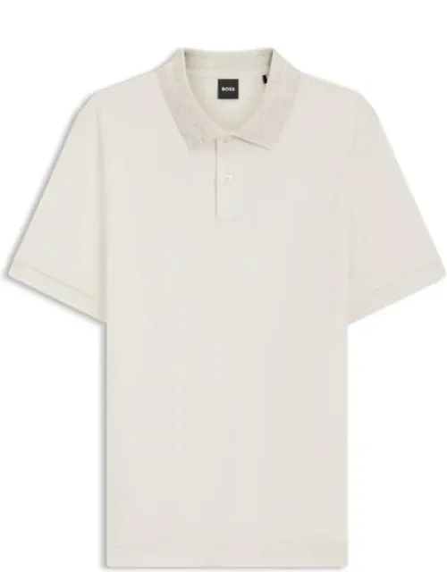 Regular-fit Polo Shirt With Patterned Collar