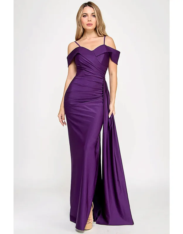 Formal Dress Off The Shoulder Ruched Prom Gown