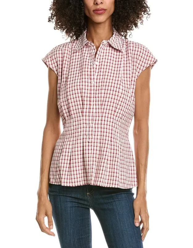 Cap Sleeve Collared Shirt