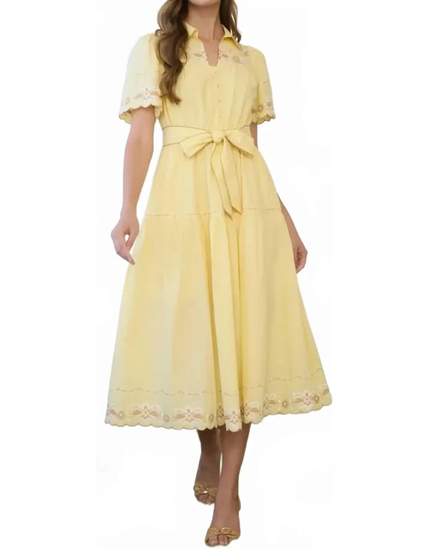 Embroidered Short Sleeve Dress