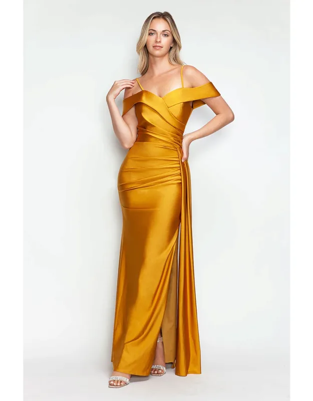 Formal Dress Off The Shoulder Ruched Prom Gown