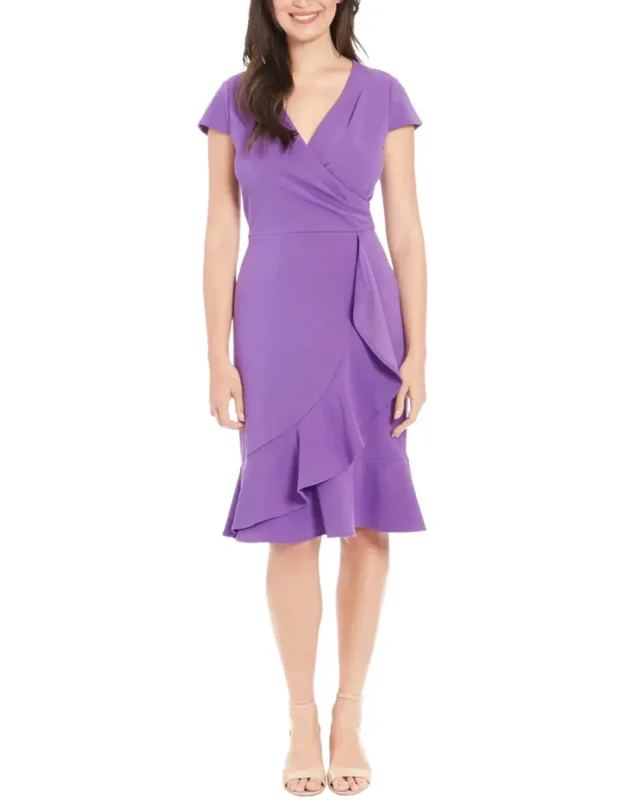 Ruffled Draped Skirt Sheath Dress